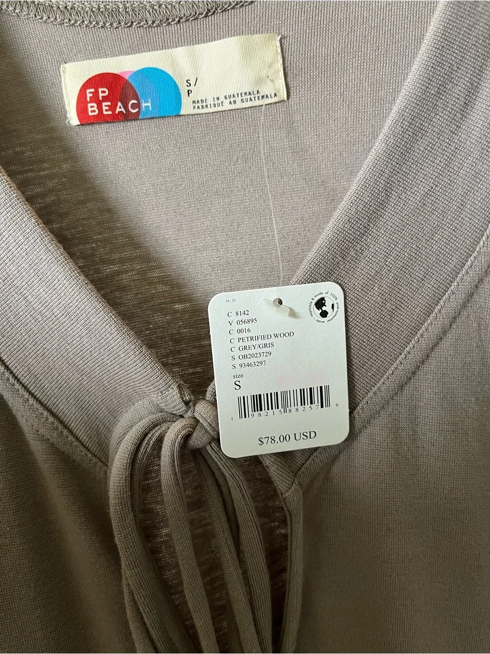 Free People Taupe Maxi Dress with Tie Front